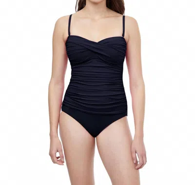 Profile By Gottex Tutti Frutti Twist Front Bandeau One Piece In Black