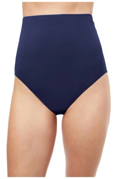 Profile By Gottex Tutti Frutti Ultra High Waist Swim Bottom In Navy
