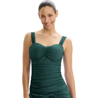 Profile By Gottex Tutti Frutti Underwire D-cup Tankini Top In Green