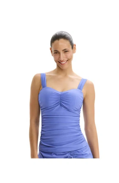 Profile By Gottex Tutti Frutti Underwire D-cup Tankini Top In Blue