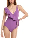 Profile By Gottex Tutti Frutti Ruffled Crossover One Piece Swimsuit