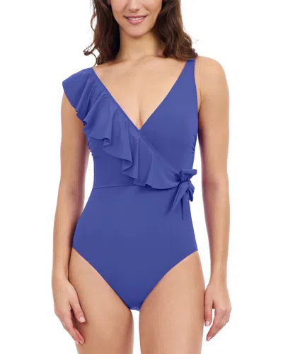 PROFILE BY GOTTEX PROFILE BY GOTTEX TUTTI FRUTTI V-NECK RUFFLE SURPLICE SWIMSUIT