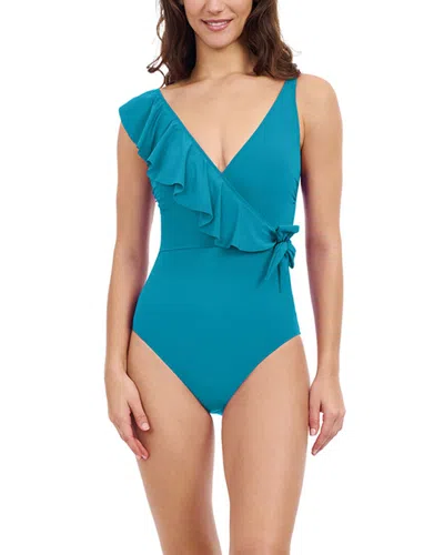 PROFILE BY GOTTEX PROFILE BY GOTTEX TUTTI FRUTTI V NECK RUFFLE SURPLICE SWIMSUIT