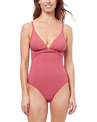 Profile By Gottex Unchain My Heart V-neck One-piece In Pink