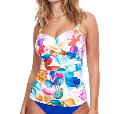 Profile By Gottex Underwire D-cup Tankini Top In Color Rush White In Multi