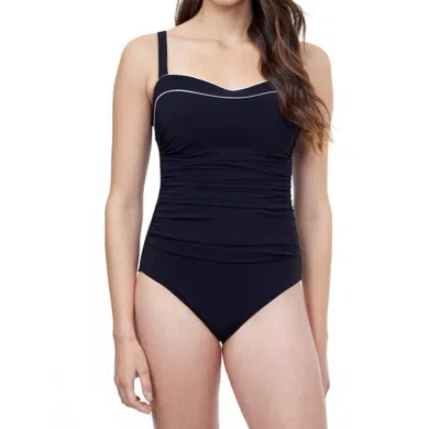 Profile By Gottex Underwire D-cup Wide Strap One Piece Swimsuit In Pro Belle Curve Black
