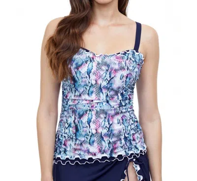 Profile By Gottex Underwire E-cup Tankini Top In Snake Charm In Multi