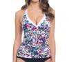 Profile By Gottex Underwire Halter Tankini Top In Fuji In Multi