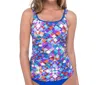 Profile By Gottex Via Veneto Scoop Neck Shirred Tankini Top In Multi In Blue
