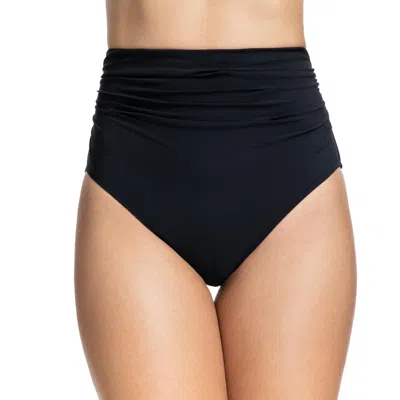 Profile By Gottex Womens Gathered Extra High Waist Swim Bottom Separates In Black
