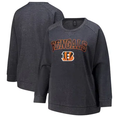 Profile Fanatics  Charcoal Cincinnati Bengals Acid Wash Raglan Pullover Sweatshirt
