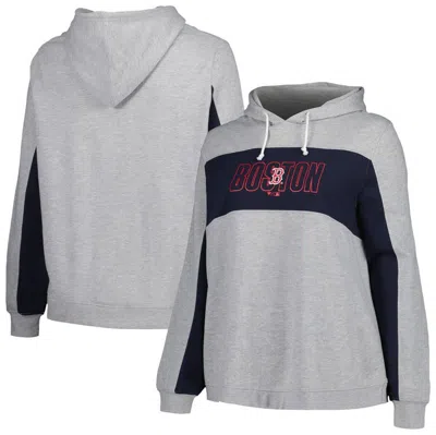 Profile Heather Gray Boston Red Sox Plus Size Pullover Jersey Hoodie
