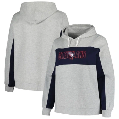 Profile Heather Gray Cleveland Guardians Plus Size Pullover Hoodie