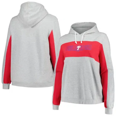 Profile Heather Gray Philadelphia Phillies Plus Size Pullover Jersey Hoodie
