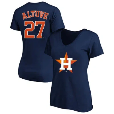 Profile Jose Altuve Navy Houston Astros Plus Size Name & Number V-neck T-shirt In Blue
