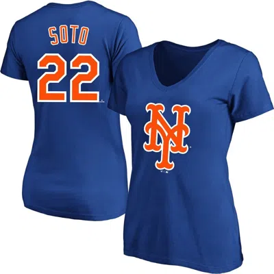 Profile Juan Soto Royal New York Mets Plus Size Name & Number V-neck T-shirt In Blue