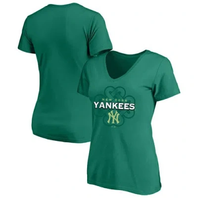 Profile Kelly Green New York Yankees Plus Size Celtic V-neck T-shirt
