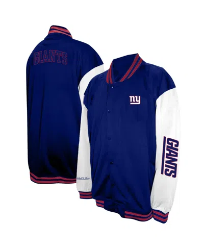 Profile Men's Big & Tall New York Giants Varsity Full-snap Midweight Jacket In Blue