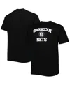 Profile Men's Black Brooklyn Nets Big And Tall Heart And Soul Pullover Hoodie In Black