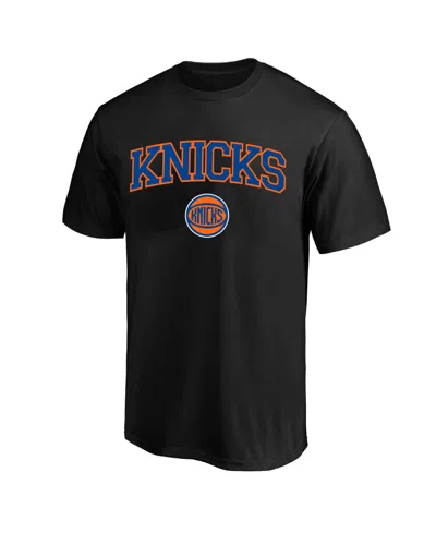 Profile Men's Black New York Knicks Big And Tall Arch Over Logo T-shirt In Multi