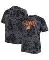 Profile Men's Black Phoenix Suns Big And Tall Marble Dye Tonal Performance T-shirt In Black