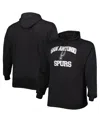 Profile Men's Black San Antonio Spurs Big And Tall Heart And Soul Pullover Hoodie In Black