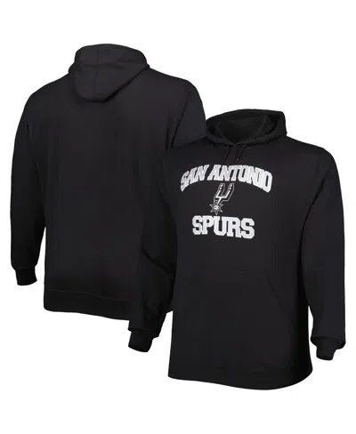 Profile Men's Black San Antonio Spurs Big And Tall Heart And Soul Pullover Hoodie