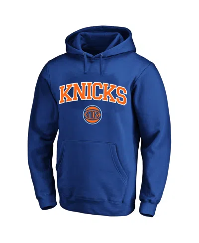Profile Men's Blue New York Knicks Big Tall Arch Over Logo Hoodie