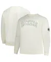 Profile Men's Cream Green Bay Packers Big Tall Fleece Sweatshirt In Animal Print