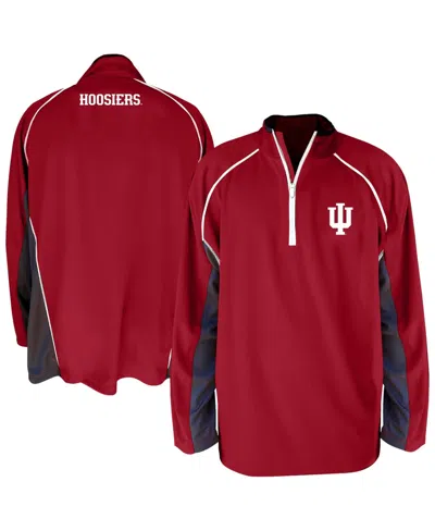 Profile Men's Crimson Indiana Hoosiers Big Tall Quarter-zip Raglan Jacket In Red