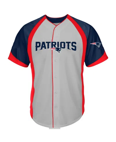 Profile Men's Gray New England Patriots Big Tall Button-up Fashion T-shirt