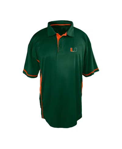 Profile Men's Green Miami Hurricanes Big & Tall Color Block Panel Polo Shirt In Green,orange