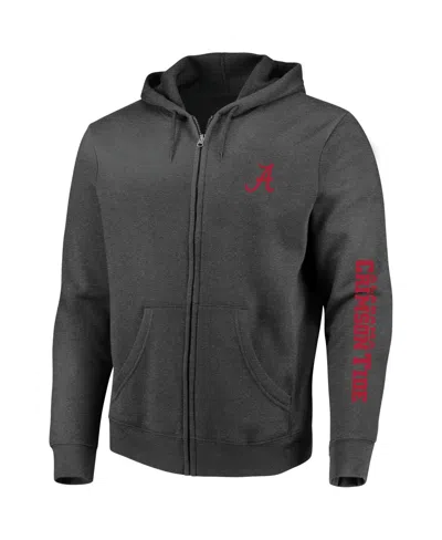Profile Men's Heather Charcoal Alabama Crimson Tide Big Tall Full-zip Hoodie