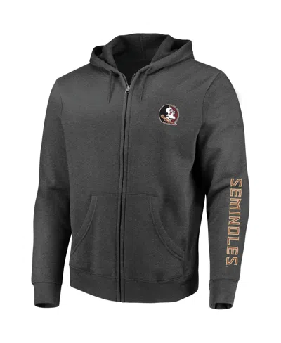 Profile Men's Heather Charcoal Florida State Seminoles Big Tall Full-zip Hoodie