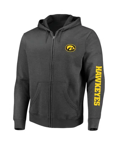 Profile Men's Heather Charcoal Iowa Hawkeyes Big Tall Full-zip Hoodie