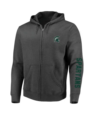 Profile Men's Heather Charcoal Michigan State Spartans Big Tall Full-zip Hoodie