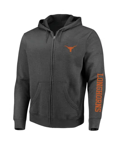 Profile Men's Heather Charcoal Texas Longhorns Big Tall Full-zip Hoodie