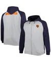 Profile Men's Heather Gray Chicago Bears Big And Tall Fleece Raglan Full-zip Hoodie Jacket In Heather Gray