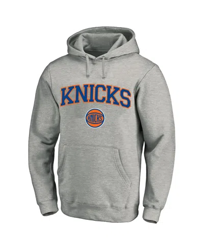 Profile Men's Heather Gray New York Knicks Big Tall Arch Over Logo Hoodie