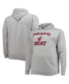 Profile Men's Heathered Gray Miami Heat Big And Tall Heart And Soul Pullover Hoodie In Heathered Gray