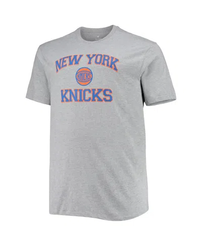 Profile Men's Heathered Gray New York Knicks Big & Tall Heart Soul T-shirt