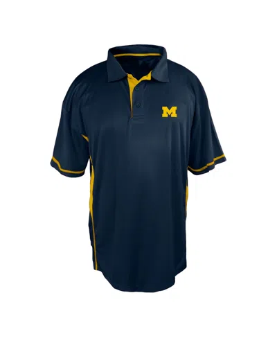Profile Men's Navy Michigan Wolverines Big Tall Color Block Panel Polo Shirt In Blue