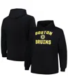 Profile Men's  Black Boston Bruins Big And Tall Arch Over Logo Pullover Hoodie In Black