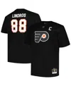 Profile Men's  Eric Lindros Black Philadelphia Flyers Big And Tall Captain Patch Name And Number T-sh In Black