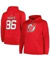 Profile Men's  Jack Hughes Red New Jersey Devils Big And Tall Name And Number Pullover Hoodie In Red