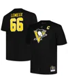 Profile Men's  Mario Lemieux Black Pittsburgh Penguins Big And Tall Captain Patch Name And Number T-s In Black