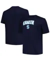 Profile Men's  Navy Seattle Kraken Big And Tall Arch Over Logo T-shirt In Navy