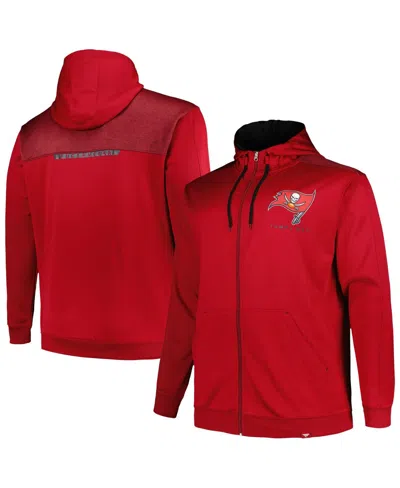 Profile Men's  Red Tampa Bay Buccaneers Big And Tall Defender Full-zip Hoodie