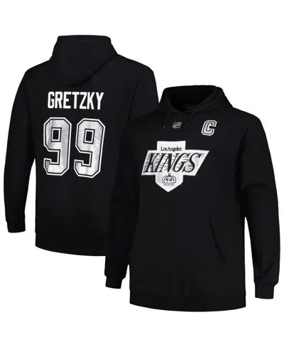 Profile Men's  Wayne Gretzky Black Los Angeles Kings Big And Tall Name And Number Pullover Hoodie