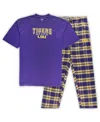 Profile Men's Purple Lsu Tigers Big Tall 2-pack T-shirt Flannel Pants Set
